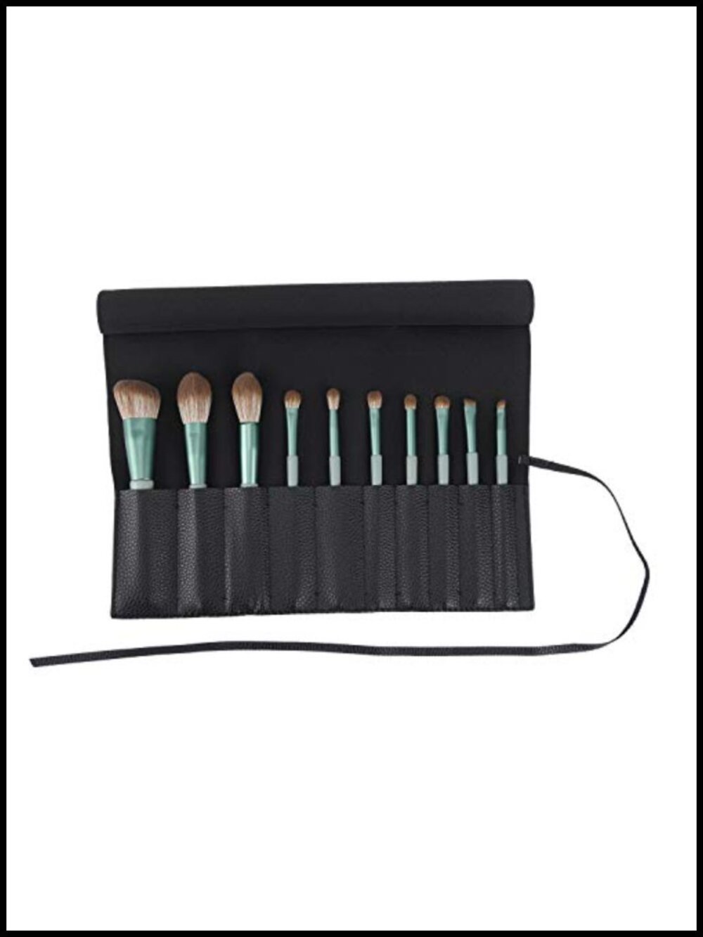 PU Leather Makeup Brush Case Travel Roll Up Bag Cosmetic Organizer Pouch